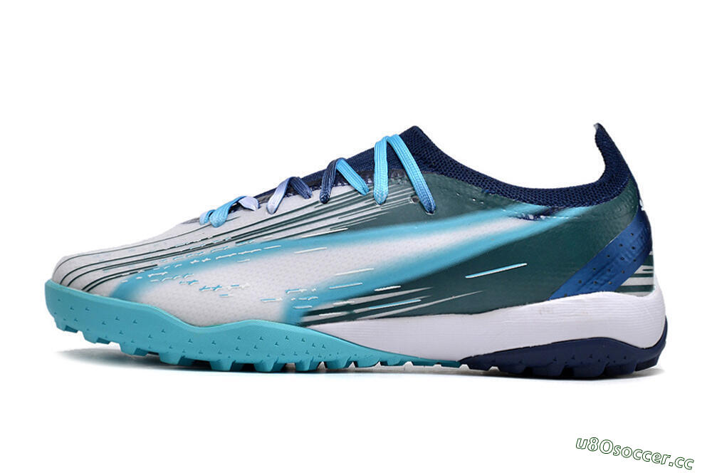 Men's Puma Ultra Ultimate TF Artificial Turf Low-Tops Football Shoes - White/Blue/Green 0