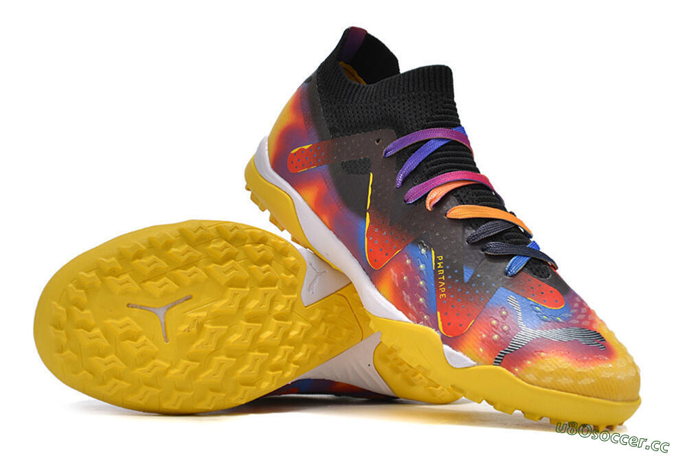 Men's Puma Future Ultimate TF Artificial Turf Low-Tops Football Shoes - Rainbow/Black 3