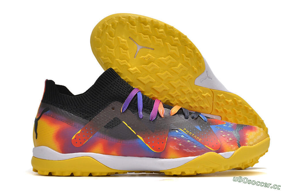 Men's Puma Future Ultimate TF Artificial Turf Low-Tops Football Shoes - Rainbow/Black 2