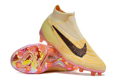 Men's Nike Phantom GX Elite DF AG Artificial Grass High-Tops Football Boots - Yellow/Black/Pink