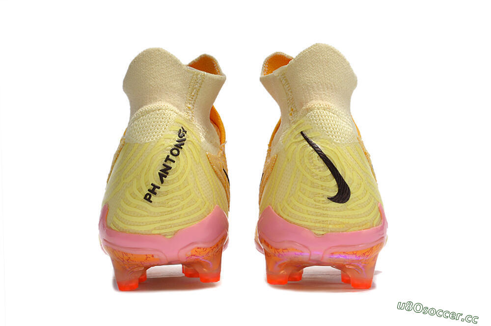 Men's Nike Phantom GX Elite DF AG Artificial Grass High-Tops Football Boots - Yellow/Black/Pink 5