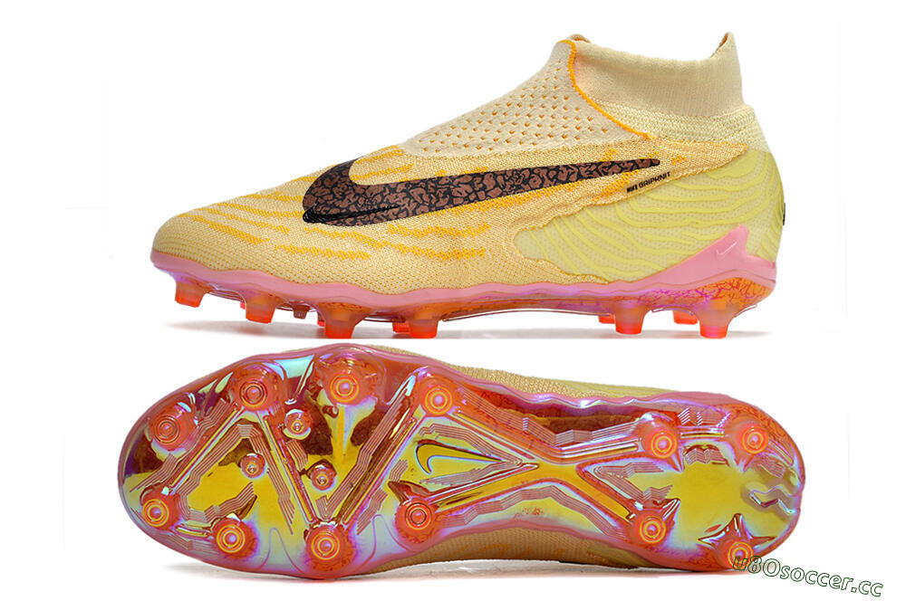 Men's Nike Phantom GX Elite DF AG Artificial Grass High-Tops Football Boots - Yellow/Black/Pink 1