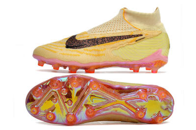 Men's Nike Phantom GX Elite DF AG Artificial Grass High-Tops Football Boots - Yellow/Black/Pink