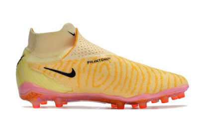 Men's Nike Phantom GX Elite DF AG Artificial Grass High-Tops Football Boots - Yellow/Black/Pink