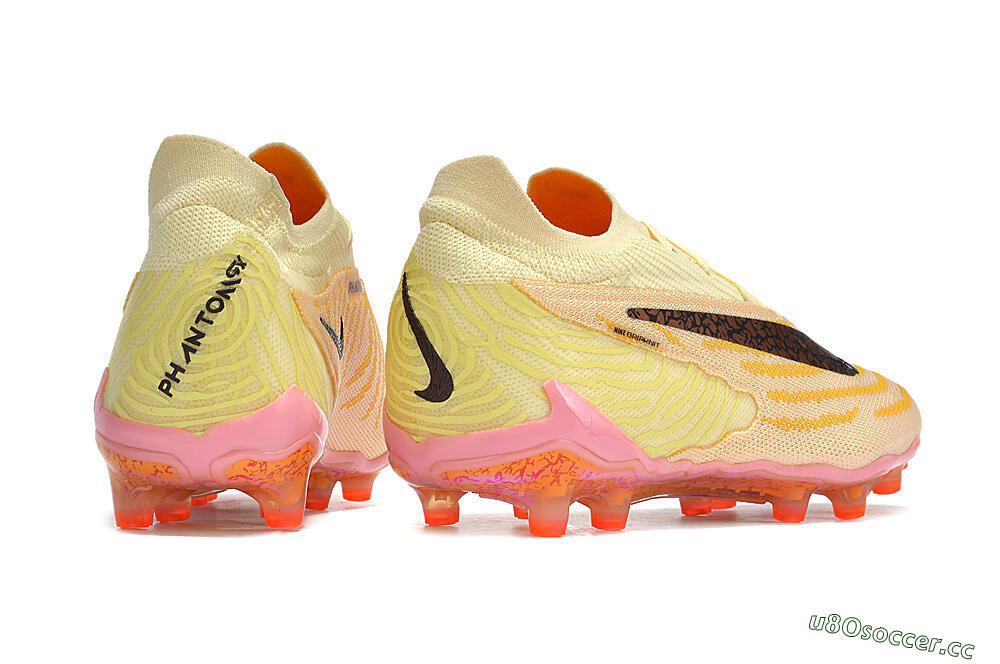 Men's Nike Phantom GX Elite AG Artificial Grass Low-Tops Football Boots - Yellow/Black/Pink 5