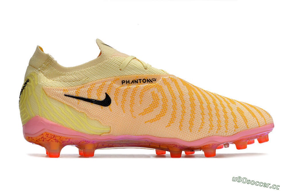 Men's Nike Phantom GX Elite AG Artificial Grass Low-Tops Football Boots - Yellow/Black/Pink 7