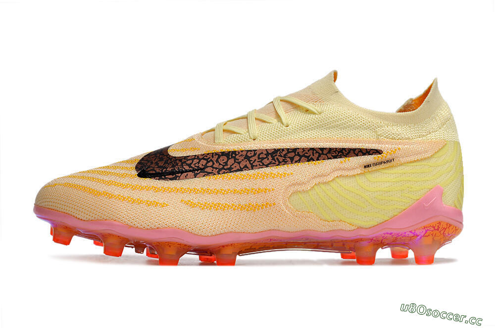 Men's Nike Phantom GX Elite AG Artificial Grass Low-Tops Football Boots - Yellow/Black/Pink 0