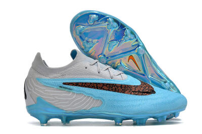 Unisex Nike Phantom GX Elite FG Firm Ground Low-Tops Football Boots - Blue/Black/White