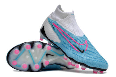 Men's Nike Phantom GX Elite DF AG Artificial Grass High-Tops Football Boots - Blue/Black/White/Pink