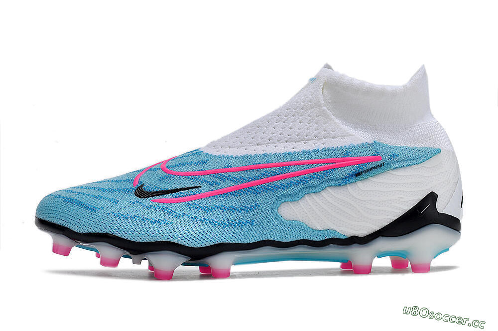 Men's Nike Phantom GX Elite DF AG Artificial Grass High-Tops Football Boots - Blue/Black/White/Pink 0