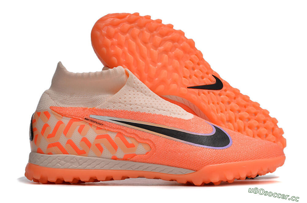 Unisex Nike Phantom GX Elite DF Link TF Artificial Turf High-Tops Football Shoes - Orange/Black/Pink 2