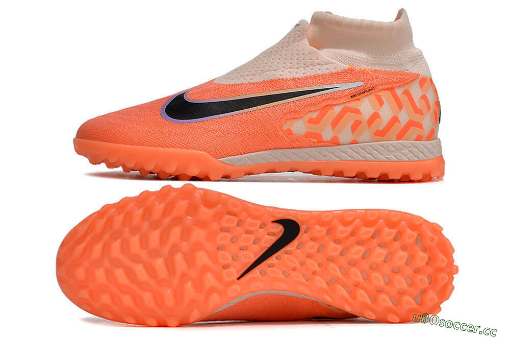 Unisex Nike Phantom GX Elite DF Link TF Artificial Turf High-Tops Football Shoes - Orange/Black/Pink 1