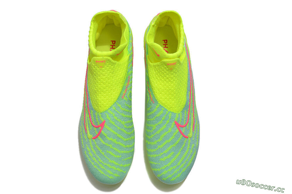 Unisex Nike Phantom GX Elite DF FG Firm Ground High-Tops Football Boots - Blue/Green/Pink 4
