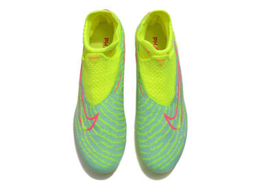 Unisex Nike Phantom GX Elite DF FG Firm Ground High-Tops Football Boots - Blue/Green/Pink