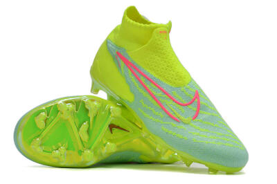 Unisex Nike Phantom GX Elite DF FG Firm Ground High-Tops Football Boots - Blue/Green/Pink