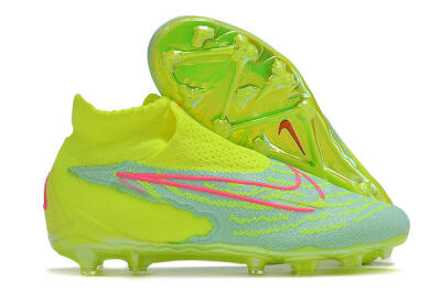 Unisex Nike Phantom GX Elite DF FG Firm Ground High-Tops Football Boots - Blue/Green/Pink