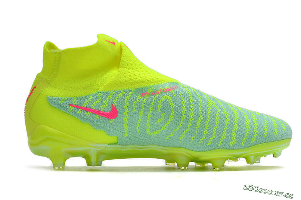 Unisex Nike Phantom GX Elite DF FG Firm Ground High-Tops Football Boots - Blue/Green/Pink 7
