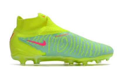 Unisex Nike Phantom GX Elite DF FG Firm Ground High-Tops Football Boots - Blue/Green/Pink