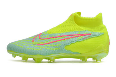 Unisex Nike Phantom GX Elite DF FG Firm Ground High-Tops Football Boots - Blue/Green/Pink