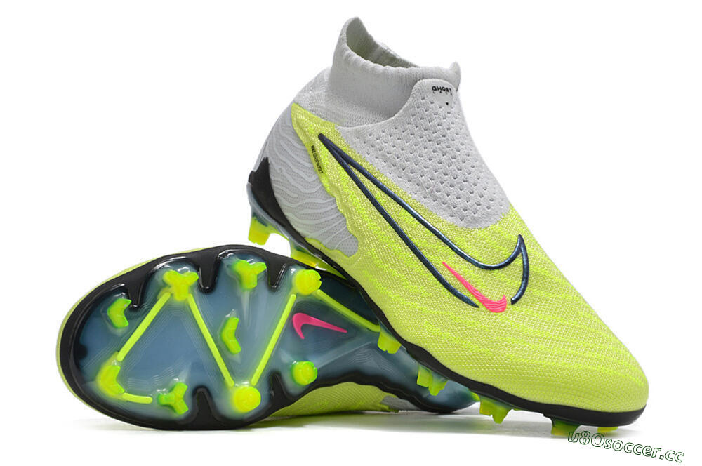 Unisex Nike Phantom GX Elite DF FG Firm Ground High-Tops Football Boots - Green/Pink/Black/White 3