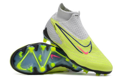 Unisex Nike Phantom GX Elite DF FG Firm Ground High-Tops Football Boots - Green/Pink/Black/White