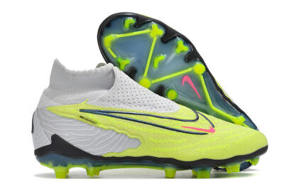 Unisex Nike Phantom GX Elite DF FG Firm Ground High-Tops Football Boots - Green/Pink/Black/White