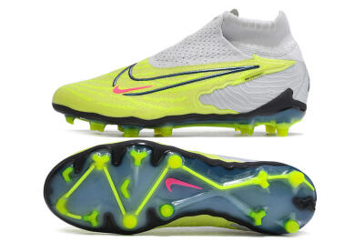Unisex Nike Phantom GX Elite DF FG Firm Ground High-Tops Football Boots - Green/Pink/Black/White