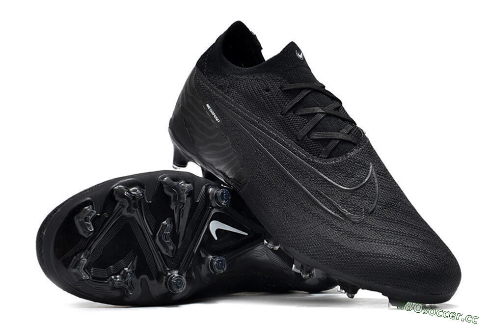 Unisex Nike Phantom GX Elite FG Firm Ground Low-Tops Football Boots - Black/White/Black 3