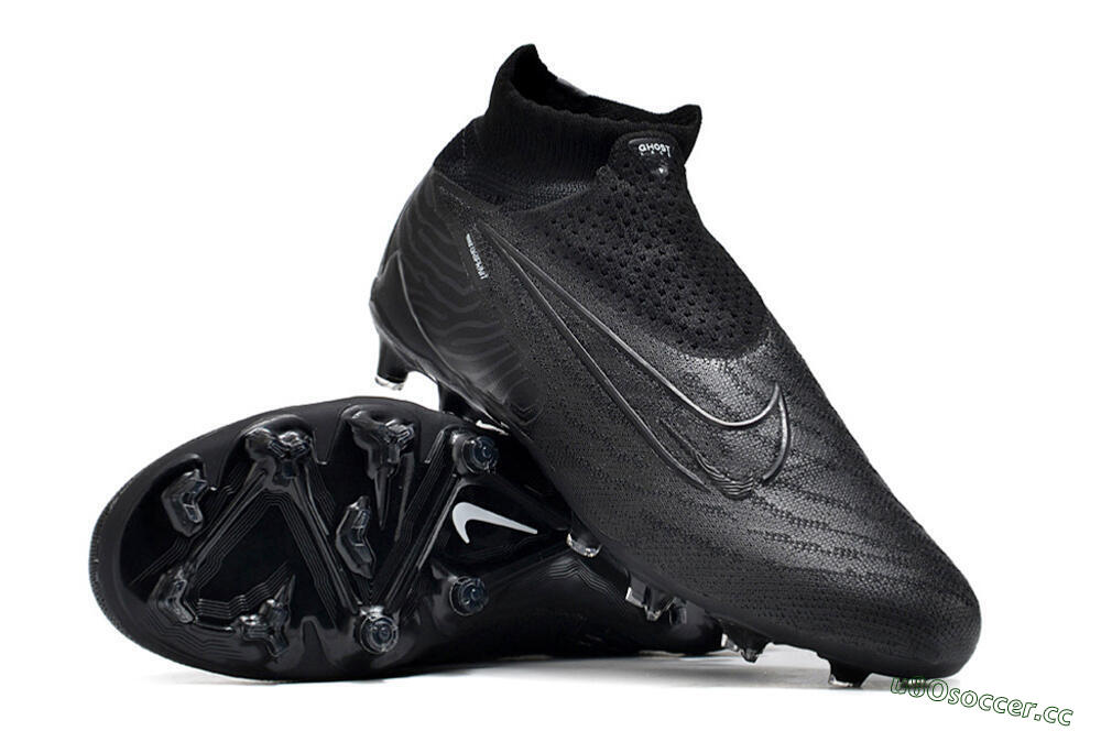 Unisex Nike Phantom GX Elite DF Link FG Firm Ground High-Tops Football Boots - Black/White/Black 3