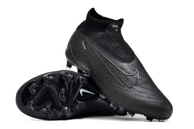 Unisex Nike Phantom GX Elite DF Link FG Firm Ground High-Tops Football Boots - Black/White/Black