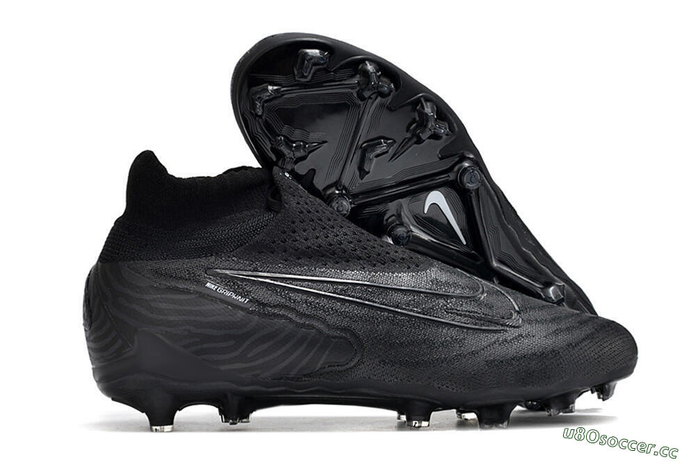 Unisex Nike Phantom GX Elite DF Link FG Firm Ground High-Tops Football Boots - Black/White/Black 2