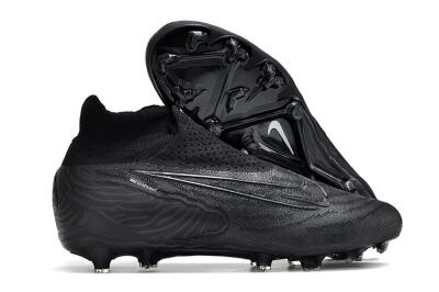 Unisex Nike Phantom GX Elite DF Link FG Firm Ground High-Tops Football Boots - Black/White/Black