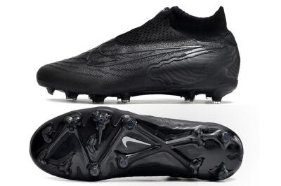 Unisex Nike Phantom GX Elite DF Link FG Firm Ground High-Tops Football Boots - Black/White/Black