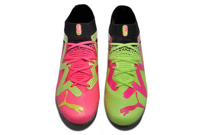 Men's Puma Future Ultimate MG Multi Ground Low-Tops Football Boots - Green/Pink/Black