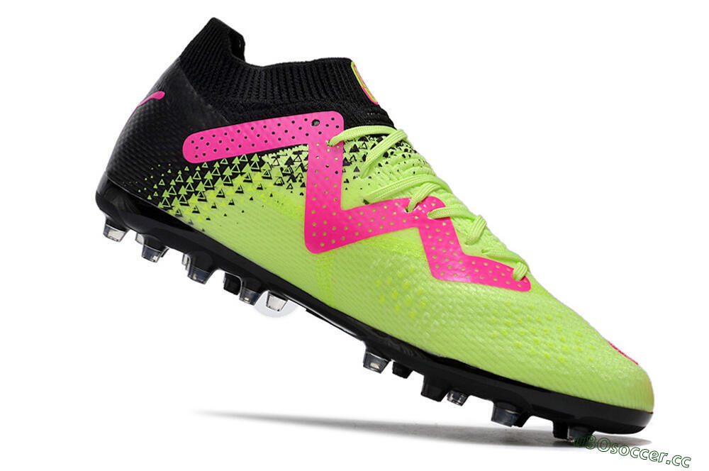 Men's Puma Future Ultimate MG Multi Ground Low-Tops Football Boots - Green/Pink/Black 4