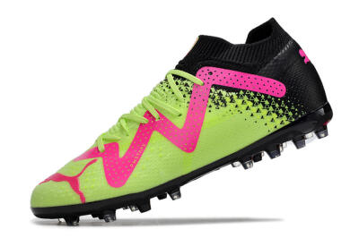 Men's Puma Future Ultimate MG Multi Ground Low-Tops Football Boots - Green/Pink/Black