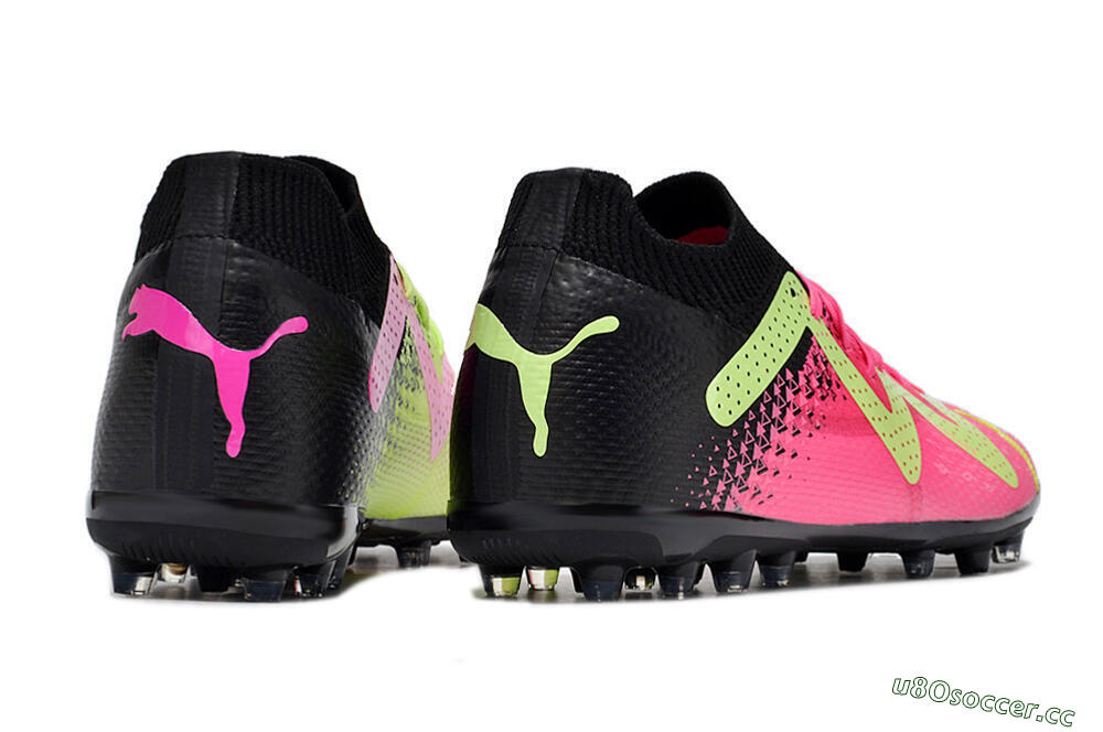 Men's Puma Future Ultimate MG Multi Ground Low-Tops Football Boots - Green/Pink/Black 6