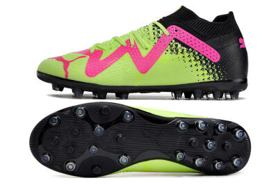 Men's Puma Future Ultimate MG Multi Ground Low-Tops Football Boots - Green/Pink/Black