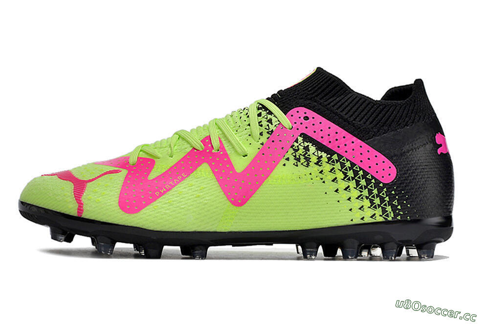 Men's Puma Future Ultimate MG Multi Ground Low-Tops Football Boots - Green/Pink/Black 0