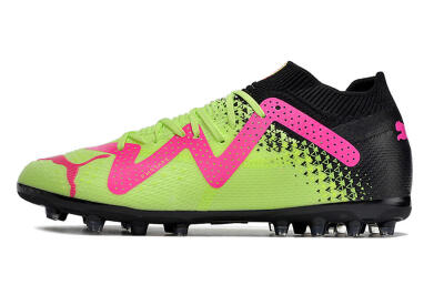 Men's Puma Future Ultimate MG Multi Ground Low-Tops Football Boots - Green/Pink/Black