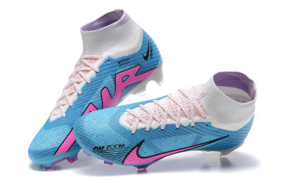 Men's Nike Air Zoom Mercurial Superfly 9 Elite FG Firm Ground High-Tops Football Boots - Blue/Pink/White