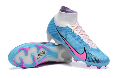 Men's Nike Air Zoom Mercurial Superfly 9 Elite FG Firm Ground High-Tops Football Boots - Blue/Pink/White