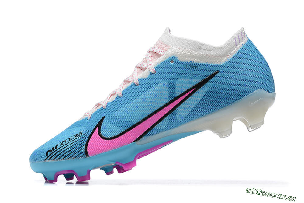 Men's Nike Air Zoom Mercurial Vapor 15 Elite FG Firm Ground Low-Tops Football Boots - Blue/Pink/White 7