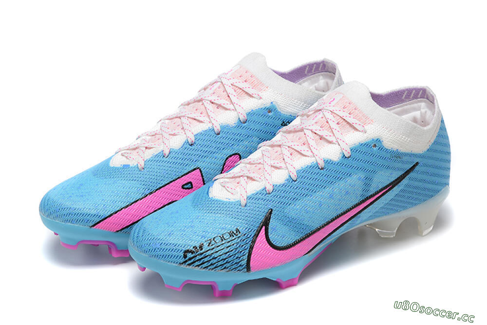 Men's Nike Air Zoom Mercurial Vapor 15 Elite FG Firm Ground Low-Tops Football Boots - Blue/Pink/White 9