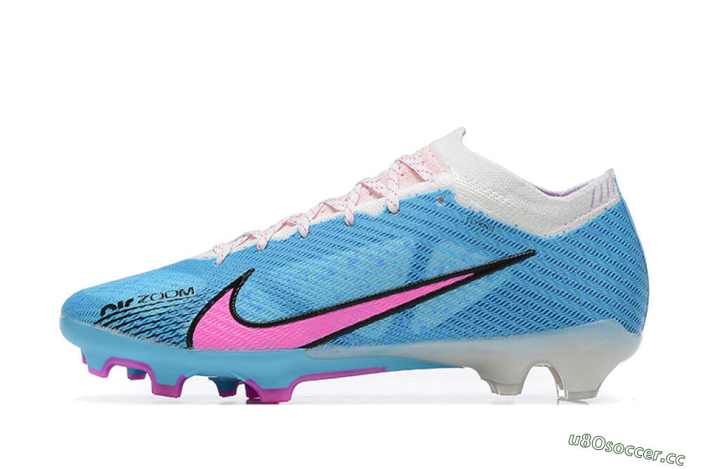 Men's Nike Air Zoom Mercurial Vapor 15 Elite FG Firm Ground Low-Tops Football Boots - Blue/Pink/White 0