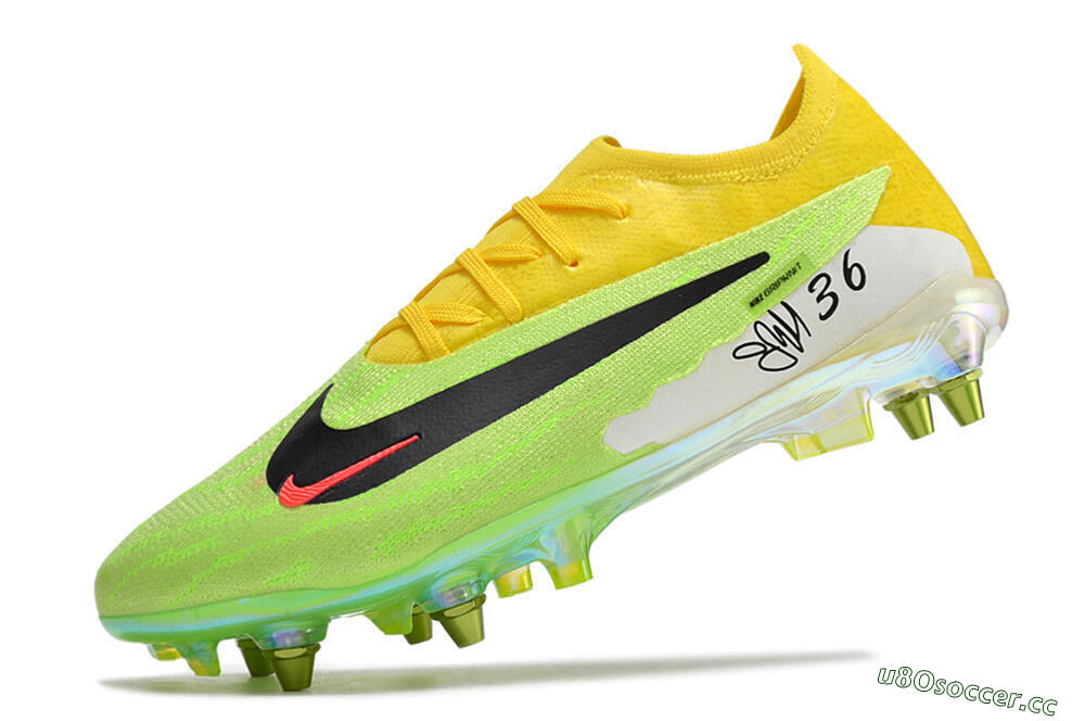 Men's Nike Phantom GX Elite SG Soft Ground Low-Tops Football Boots - Green/Black/Yellow 5