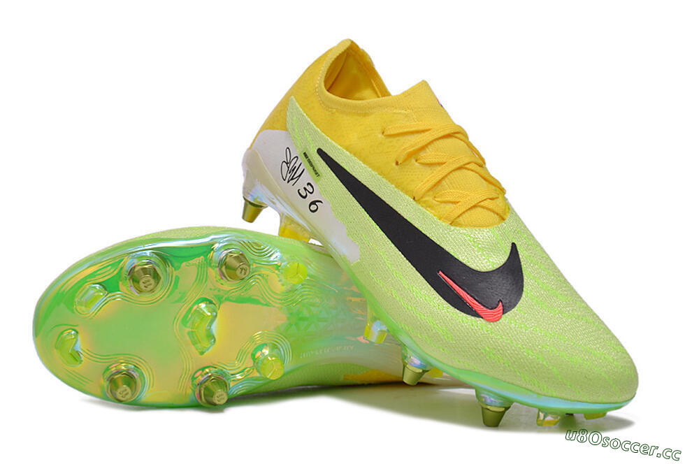 Men's Nike Phantom GX Elite SG Soft Ground Low-Tops Football Boots - Green/Black/Yellow 3