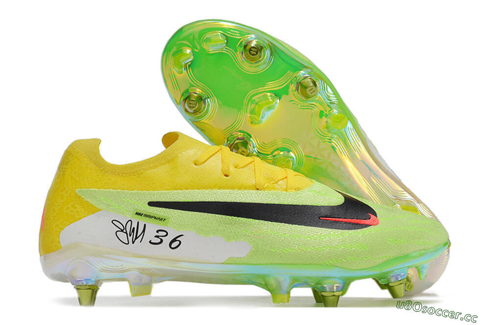 Men's Nike Phantom GX Elite SG Soft Ground Low-Tops Football Boots - Green/Black/Yellow 2