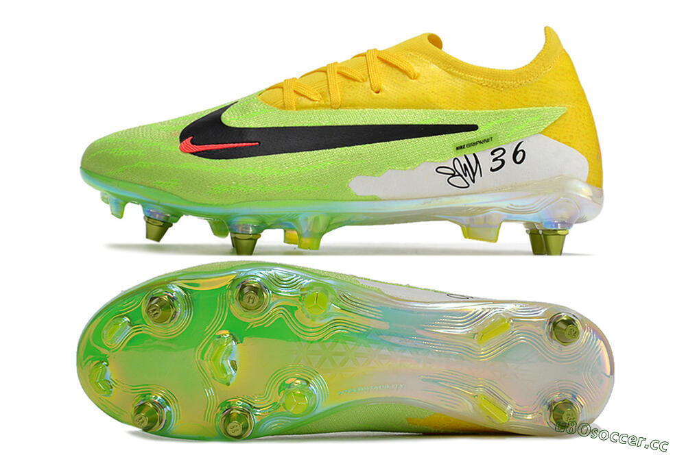 Men's Nike Phantom GX Elite SG Soft Ground Low-Tops Football Boots - Green/Black/Yellow 1
