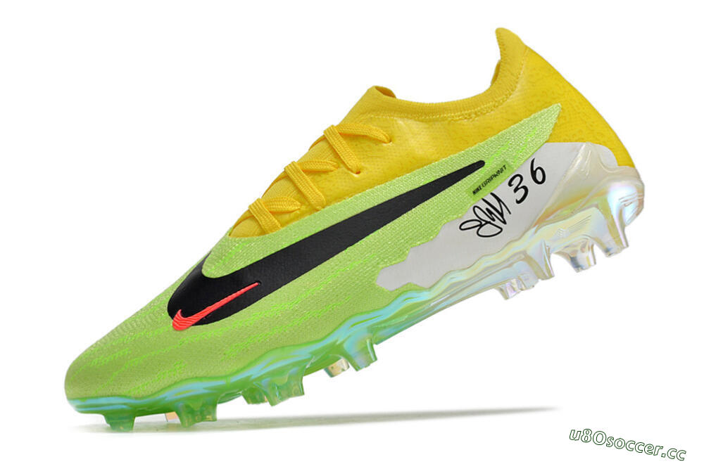 Men's Nike Phantom GX Elite FG Firm Ground Low-Tops Football Boots - Green/Black/Yellow 5